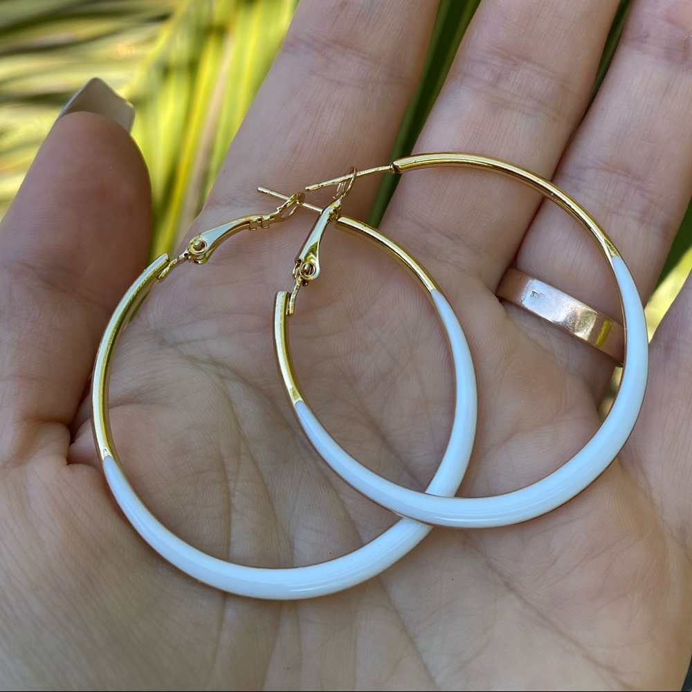 New 18k gold plated hoop earrings - Picture 2 of 4